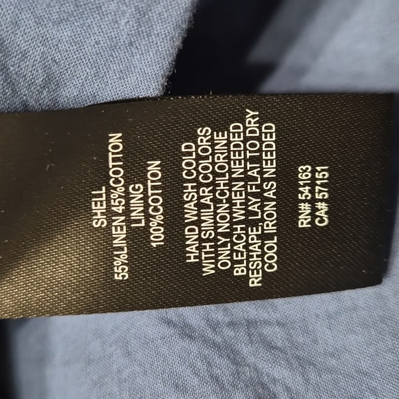 JH Blue And White Plaid Dress With POCKETS Ex Cond Size 4 LINEN & COTTON NWOT - Picture 7 of 7